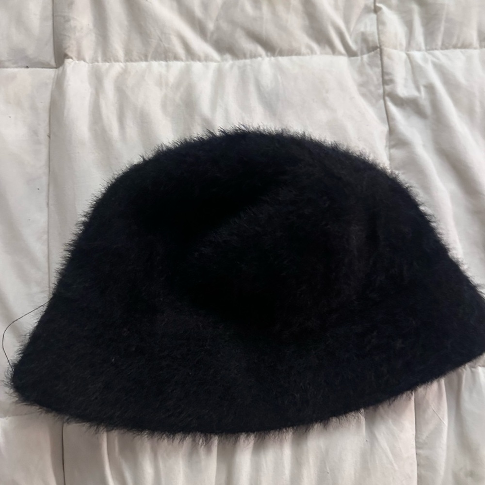 Urban Outfitters black faux fur bucket hat
